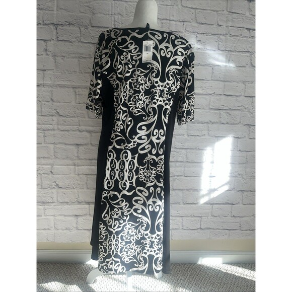 Sami & Jo Women’s NWT Contemporary Black & Creme Plus Midi Sized Dress 2X - Picture 5 of 8